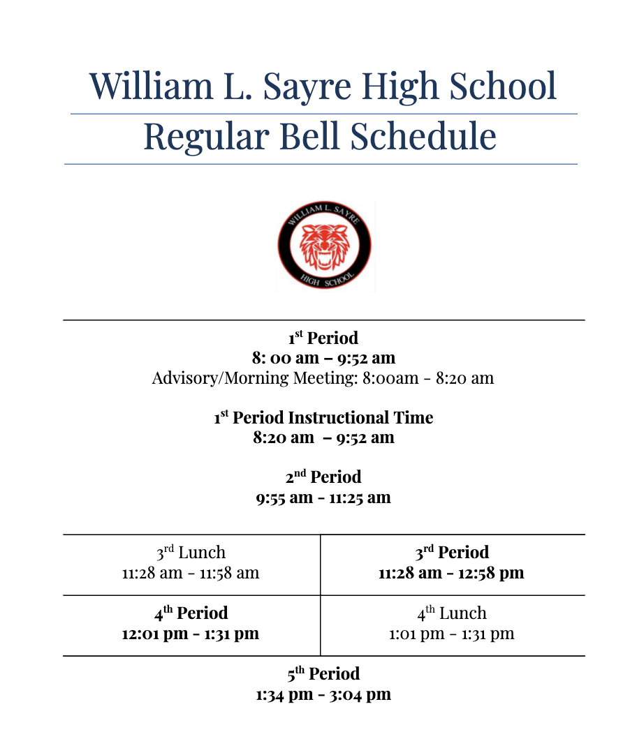 bell schedule